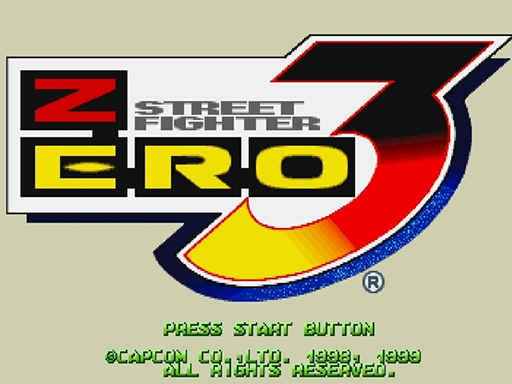 Street Fighter Alpha 3 title screen for Sega Saturn